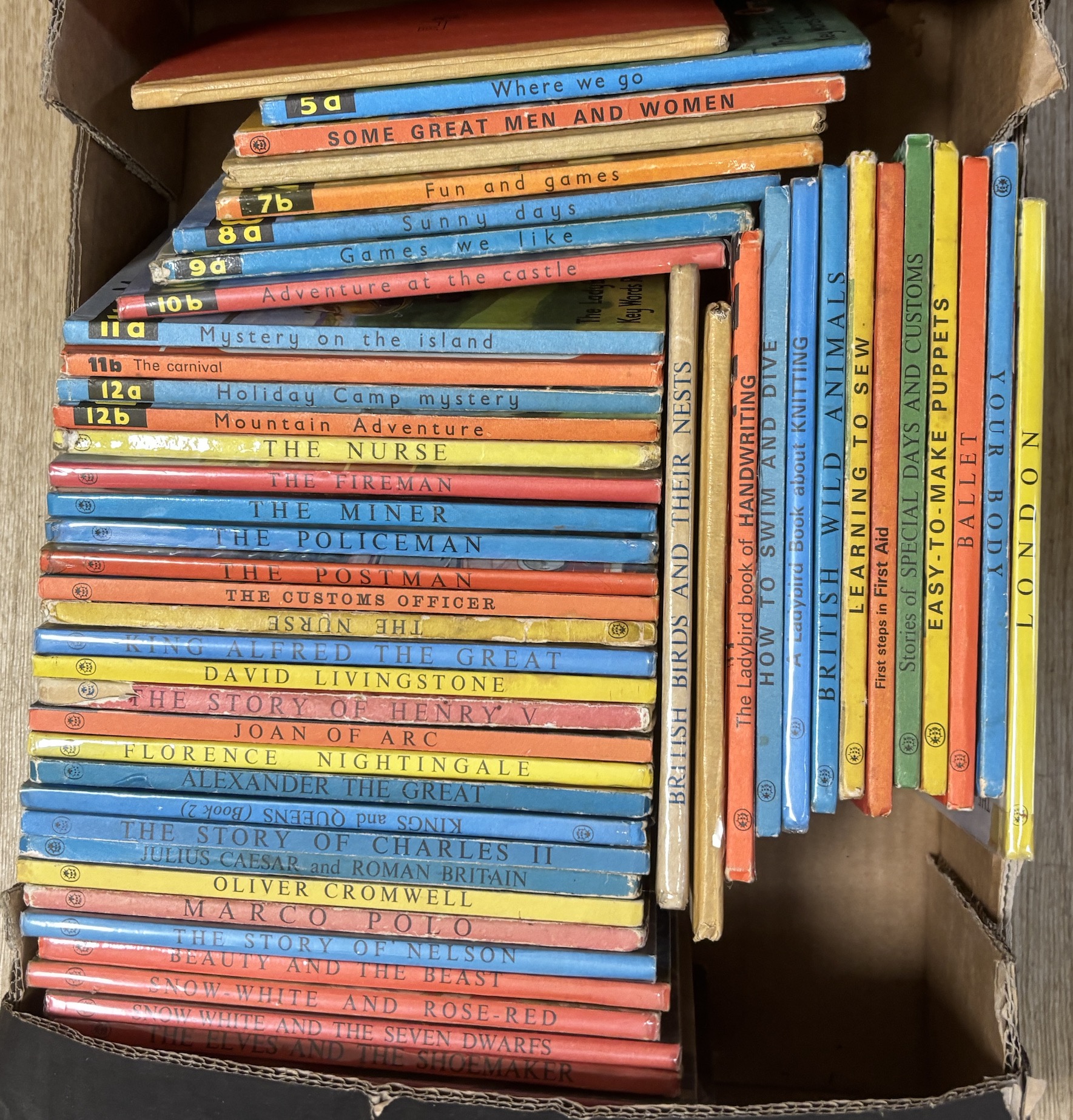 Ladybird Books - Easy Reading series (Well Loved Tales and People at Work, 15 books); Adventures from History series (12 books); together with some others. illus.; publisher's pictorial boards (1960s) (51)